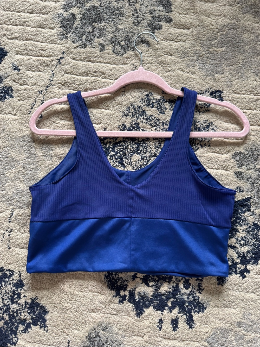 adidas Blue Ribbed Sports Bra - Picture 4 of 5